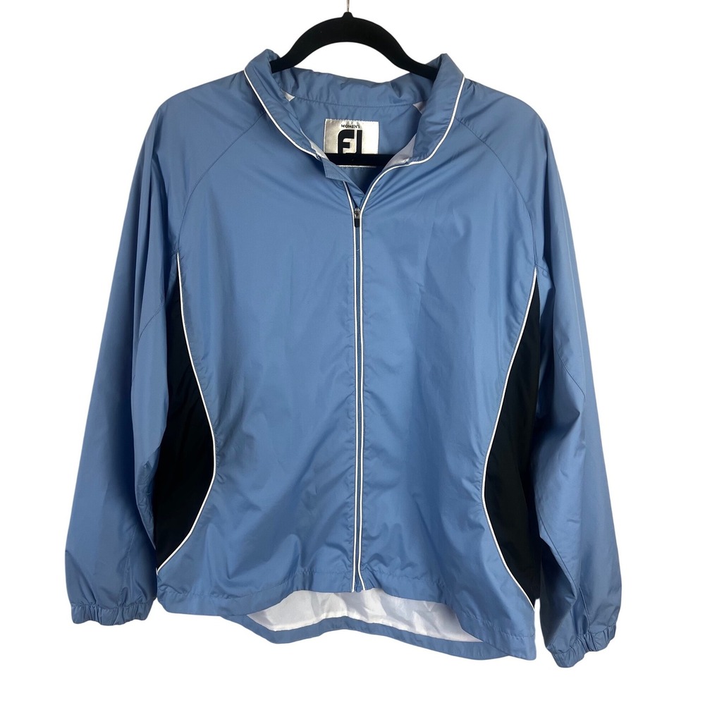 Footjoy Women's Golf Full Zip Windbreaker Jacket Size‎ Large Blue Outdoors